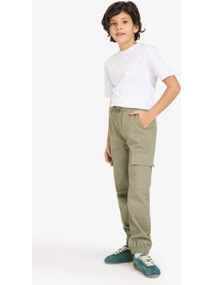 DeFacto %100 Pamuk Kargo Jogger Gabardin Pantolon Erkek Çocuk G6424A826SP