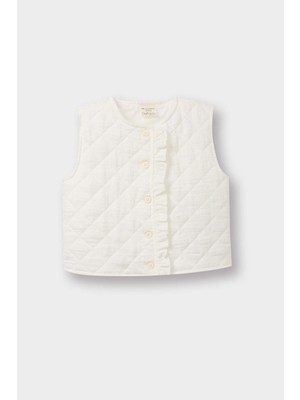DeFacto Kız Bebek Bisiklet Yaka Kapitone Düğmeli Yelek G7461A526SP
