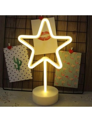 urfakent bilişim ve medya danışmanlık Buffer® Yıldız Tasarımlı Neon LED Masa ve Gece Lambası Dekoratif Işık