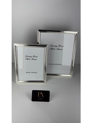 Palpe 2'li Metal Fotoğraf Çerçevesi Dekoratif Obje Biblo Salon Aksesuar Sehpa Masa Konsol Ofis Salon Dekor