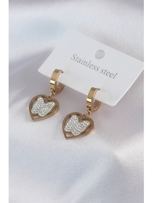 Ayder Timya 316L Çelik Gold Renk Kelebek Model Zirkon Taş Detay Kadın Küpe - TJ-BKP7482 TG/Tmya1395 211318