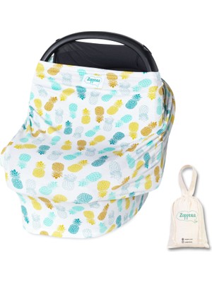 Zuppers Fonksiyonel Puset Ve Emzirme Örtüsü - Ananas- Kese Hediyeli