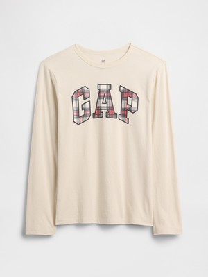Gap Erkek Çocuk Kırık Beyaz Grafik Baskılı T-Shirt