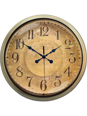 Ototechparca Zentime Bronz Nostalji 40 cm Metal Eskitme Duvar Saati