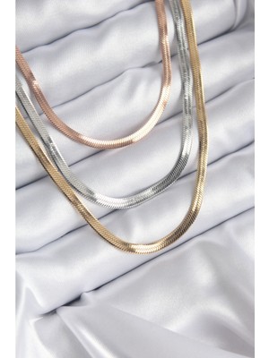 Ayder Timya 316L Çelik Mix Renk İtalyan Zincir Model Kadın Kolye - TJ-BKO8208 TG/Tmya1395 211547