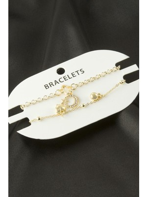 Freedom Store 2 Adet Ay Yıldız Trend Zincir Bileklik