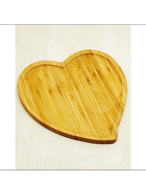 2 Adet Tutku Bambu Sunumluk Kalp Model Küçük 17 cm