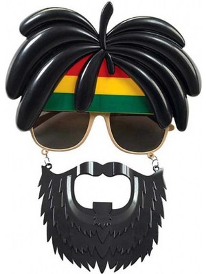 Ayder Timya Rasta Peruklu Rasta Sakallı Bob Marley Bıyıklı Parti Gözlüğü 27x18 cm TG/Tmya1395 211903