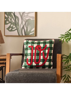 Matmel Soft Joy Kırlent - Ekru / Yeşil - 45X45 cm