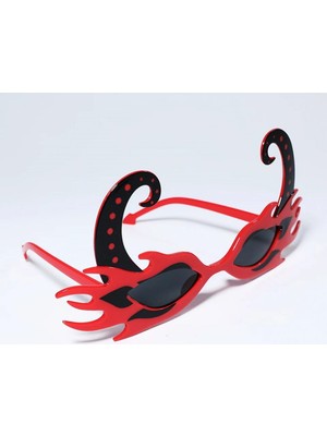 Ayder Timya Siyah Boynuzlu Kırmızı Renk Alevli Parti Gözlüğü 21x10 cm TG/Tmya1395 212109