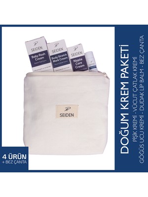 SEIDEN Anne Doğum Krem Paketi Pişik Kremi, Göğüs Ucu Kremi, Çatlak Kremi, Dudak Kremi ve Çantası