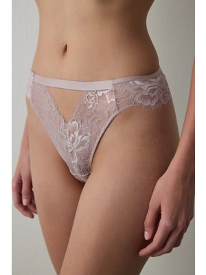 Penti Bej Lace Brazilian Külot