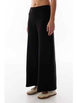 Penti Siyah Yüksek Bel Cepli Geniş Paça Pantolon