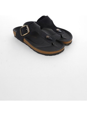 Pierre Cardin Kadın PC-6960 Tokalı Parmak Arası Terlik - Siyah