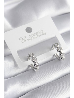 Ayder Timya Pirinç Gümüş Renk Zirkon Taşlı Kadın Küpe - TJ-BKP8345 TG/Tmya1395 211599