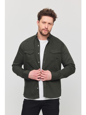 YXC Trend Maker Slim Fit Erkek Dar Kesim Pamuklu Kot Gömlek
