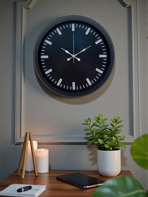 SHC4200 Black Baseline 40 cm Metal Duvar Saati