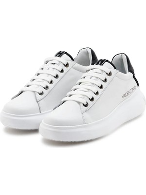Valentino Erkek Bounce Kalın Tabanlı Deri Sneaker - Beyaz/siyah