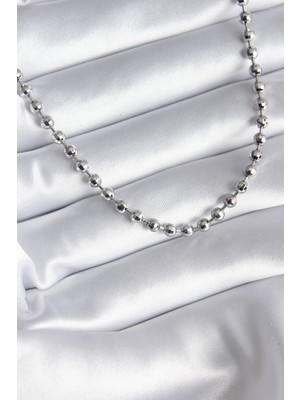 Ayder Timya Pirinç Gümüş Renk Topçuk Detay Kadın Kolye - TJ-BKO8238 TG/Tmya1395 211611