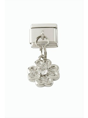 Freedom Store Papatya Zirkon Taşlı Sallatılı Çelik Charm