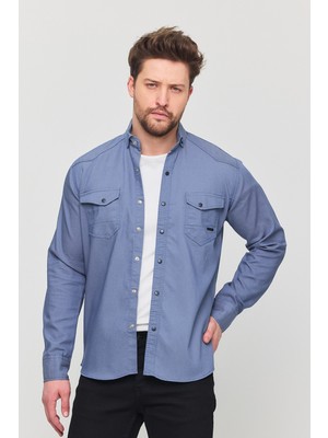 YXC Trend Maker Slim Fit Erkek Dar Kesim Pamuklu Kot Gömlek