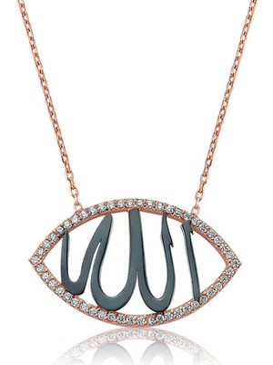 Skygo Gümüş Allah Yazılı Bayan Kolye