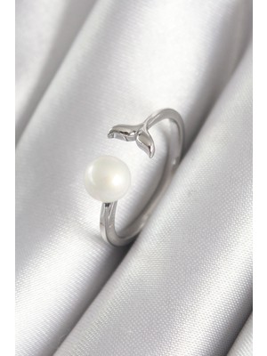 Ayder Timya Pirinç Gümüş Renk Top İnci Figür Balık Kuyruğu Model Kadın Yüzük - TJ-BYK3075 TG/Tmya1395 211997