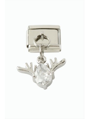 Freedom Store Geyik Zirkon Taşlı Sallatılı Çelik Charm