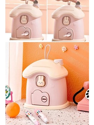 3 Adet Krd Home Tavşan Evi Kilitli Plastik Kumbara