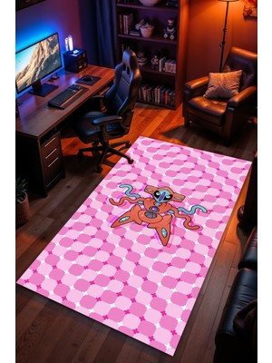 Charmbi Pokemon Hipnoz Desenli Kaymaz Taban Makinede Yıkanabilir Gaming Oyuncu Gamer Genç Odası Halısı