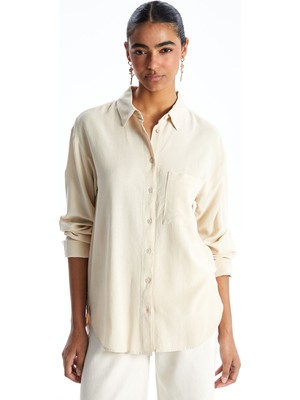 Lc Waikiki Yeni Sezon Keten Karışımlı Kadın Gömlek
