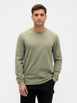Gap Erkek Haki Everyday Soft Bisiklet Yaka T-Shirt