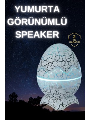 Calperia Dinozor Yumurtası Gece Masa Lambası Bluetooth Hoparlör 14 Renk Seçeneği