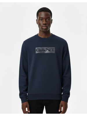 Gant Bisiklet Yaka Logo Baskılı Sweatshirt