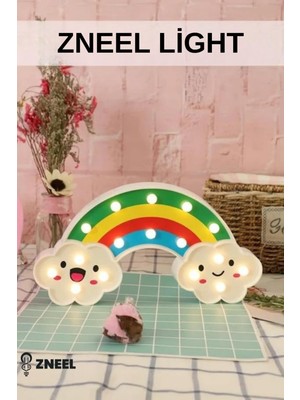 knoffer will dich nur... Sevimli Bulutlu Gökkuşağı Gece Lambası – 14 Led, Günışığı, Pilli, Dekoratif Çocuk Odası Işığı 5.0 3 Değerlendirme