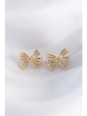 Ayder Timya Pirinç Gold Renk Fiyonk Küpe - TJ-BKP8930 TG/TMYA1395 212312