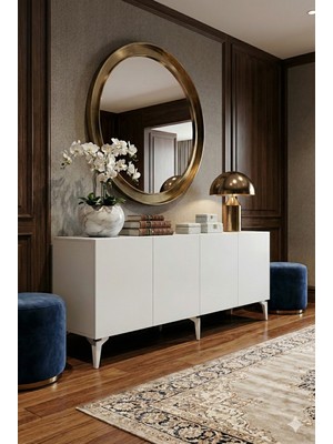 Ceneyra KA1809B - Lipa Konsol, Tv Sehpası ve Kahve Köşesi 180CM Beyaz