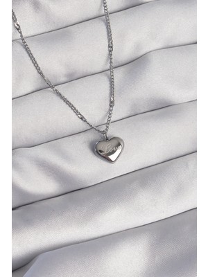 Ayder Timya 316L Çelik Gümüş Renk Kalp Model Love Kolye - TJ-BKO8932 TG/Tmya1395 212851