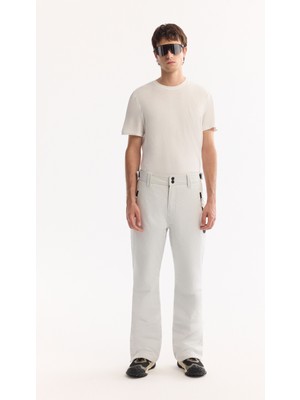 Avva Erkek Beyaz Beli Çıtçıtlı Su Itici Rüzgar Geçirmez Comfort Fit Kayak Pantolonu A52Y3125