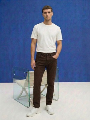 LTB Vernıo Dar Paça Orta Bel Kahverengi Jean Pantolon