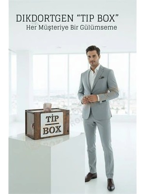 Calperia Lazer Kesim Ahşap Tip Box – Bahşiş Kutusu | 21X12X13  cm Dekoratif Kutu