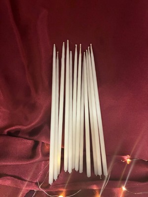 İzmir Candle 100'LÜ Beyaz Kilise,dilek,ayin,ritüel,arınma,church Candle,doğum Günü Mumu