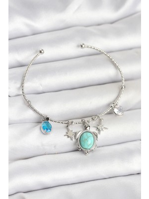 Calperia Caretta Caretta Charmlı Gümüş Renk Kadın Bileklik