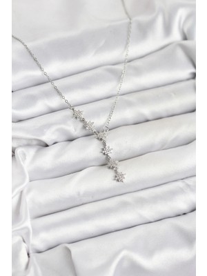 Calperia 316L Çelik Zincir Gümüş Renk Kutup Yıldızı Model Kadın Kolye