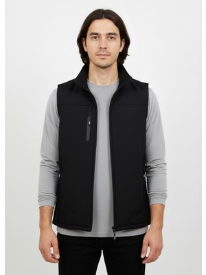 Arz Softshell su Geçirmez Erkek Siyah Yelek