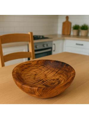 Anı Atölyesi Doğal Ahşap Kase / Kestane Ağacının Kök Kısmından Üretilmiştir /30X10