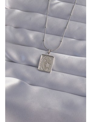 Ayder Timya 316L Çelik Zincir Gümüş Renk Zirkon Taşlı Ay Yıldız Figürlü Tarot Kolye - TJ-BKO9022 TG/TMYA1395 213271