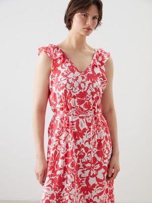 Lc Waikiki Yeni Sezon V Yaka Çiçekli Elbise