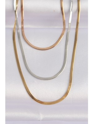 Ayder Timya 316L Çelik 3 Renkli İtalyan Zincir Çoklu Kolye - TJ-BKO8641 TG/Tmya1395 212354