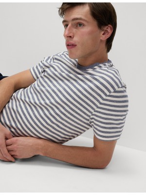 Marks & Spencer Saf Pamuklu Çizgili T-Shirt